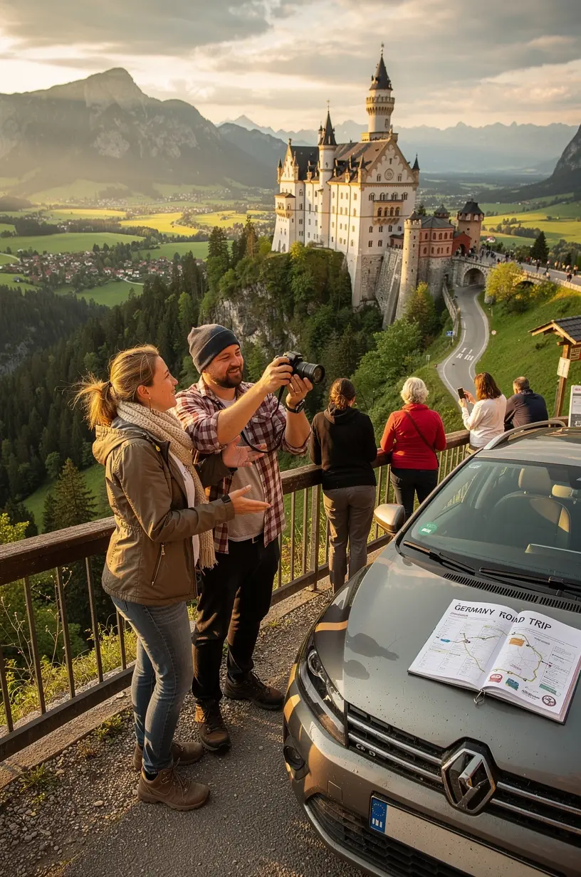Ansicht eines historischen Stadtzentrums mit Besuchern, ideal als Zwischenstopp auf einer Deutschland-Rundreise.
